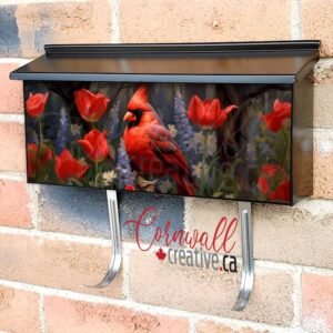 Beautiful Cardinal and Tulips Wall-mounted Townhouse Mailbox Cover