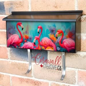 Pink Summer Flamingos Wall-mounted Townhouse Mailbox Cover