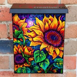Beautiful Abstract Sunflowers Colonial Mailbox Cover