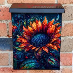 Beautiful Abstract Sunflowers #2 Colonial Mailbox Cover