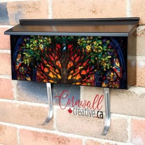 Stained Glass Tree of Life Design Wall-mounted Townhouse Mailbox Cover