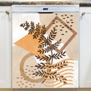 Minimalist Zen Mid Century Art #5 Magnetic Dishwasher Door Cover