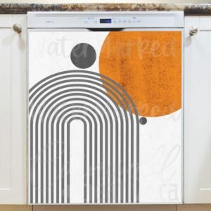 Minimalist Zen Mid Century Art #7 Magnetic Dishwasher Door Cover