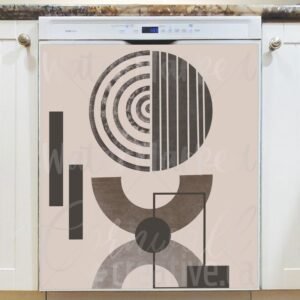 Minimalist Zen Mid Century Art #9 Magnetic Dishwasher Door Cover