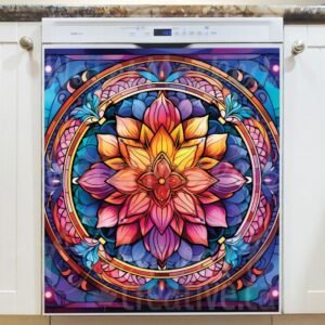 Stained Glass Mandala Design #3 Magnetic Dishwasher Door Cover