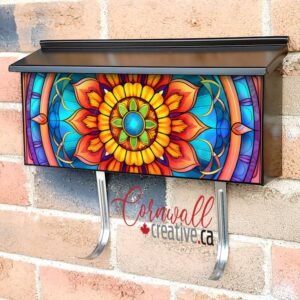 Stained Glass Mandala Design #4 Wall-mounted Townhouse Mailbox Cover