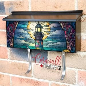 Stained Glass Lighthouse Design #2 Wall-mounted Townhouse Mailbox Cover