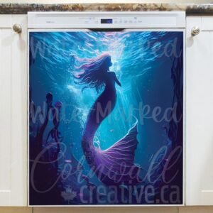 Beautiful Mermaid Silhouette Magnetic Dishwasher Door Cover