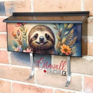 Cute Sloth in a Bucket Wall-mounted Townhouse Mailbox Cover