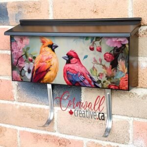 Pretty Finches and Flowers Wall-mounted Townhouse Mailbox Cover