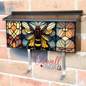 Stained Glass Bumblebee Design Wall-mounted Townhouse Mailbox Cover