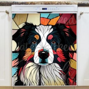 Stained Glass Bernie Design Magnetic Dishwasher Door Cover