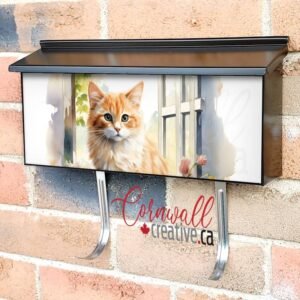 Cute Cat at the Window Wall-mounted Townhouse Mailbox Cover
