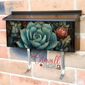 Stained Glass Succulents Design Wall-mounted Townhouse Mailbox Cover