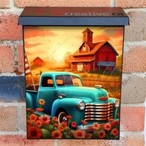 USA Truck and Farmhouse Colonial Mailbox Cover
