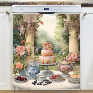 High Tea in the Garden #2 Magnetic Dishwasher Door Cover