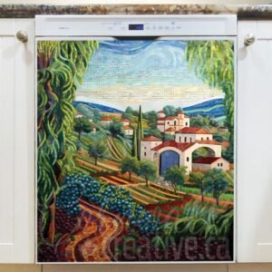 Tuscan Mosaic Landscapes #1 Magnetic Dishwasher Door Cover