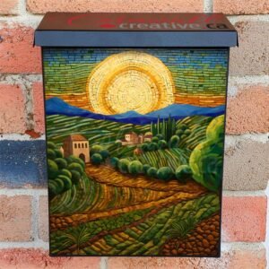 Tuscan Mosaic Landscapes #3 Colonial Mailbox Cover