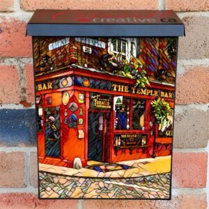 The Temple Bar, Dublin Stained Glass Colonial Mailbox Cover