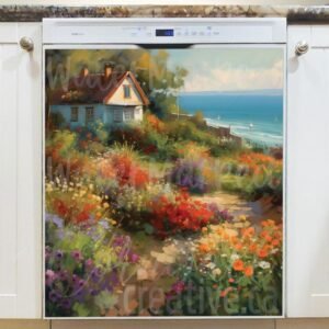 Cute Seaside Cottage Magnetic Dishwasher Door Cover