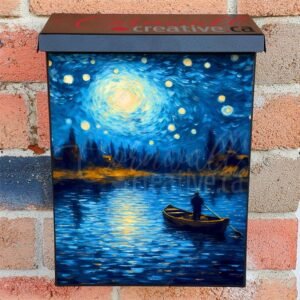 Starry Night on the Lake Colonial Mailbox Cover