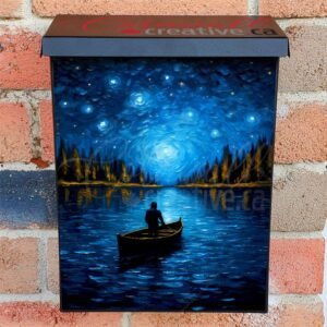 Starry Night on the Lake #2 Colonial Mailbox Cover