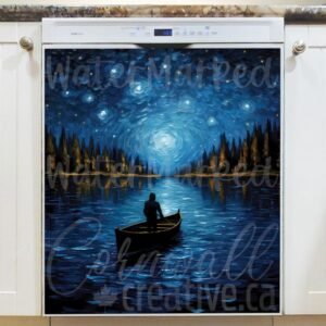 Starry Night on the Lake #2 Magnetic Dishwasher Door Cover