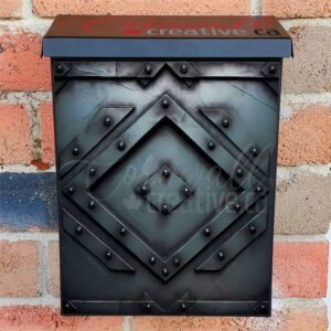 Dark Metal Door Design Colonial Mailbox Cover