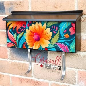 Colorful Folk Flowers Wall-mounted Townhouse Mailbox Cover
