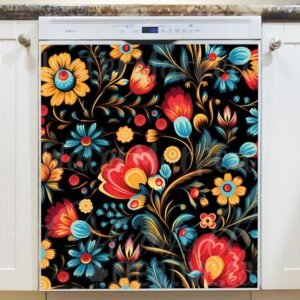 Eastern European Flowers 2 Magnetic Dishwasher Door Cover