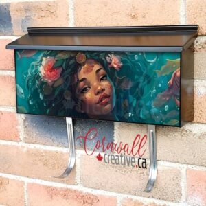 Cute Young Black Mermaid Wall-mounted Townhouse Mailbox Cover