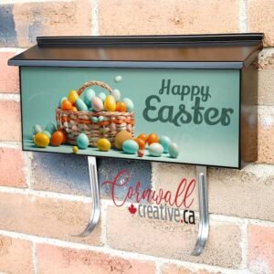 The Easter Basket With Colorful Eggs And A Few Candy Wall-mounted Townhouse Mailbox Cover