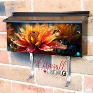 Botanical Flower Petal With Water drops Wall-mounted Townhouse Mailbox Cover