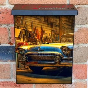 Veteran Car In Garage With Workshop Tools Colonial Mailbox Cover