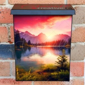 Sunset At The Lake In Banff National Park Alberta Canada Colonial Mailbox Cover