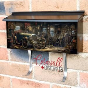 Retro Veteran Car In The Garage Wall-mounted Townhouse Mailbox Cover