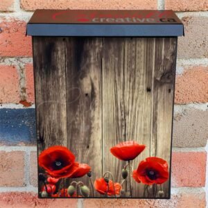 Red Poppies As A Symbol Of Memory For The Fallen In The War Colonial Mailbox Cover