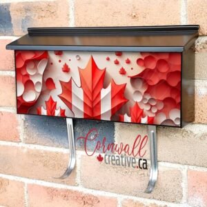 Canada Day Red and White Maple Leaves Wall-mounted Townhouse Mailbox Cover