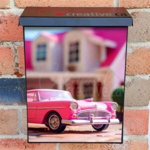 Pink Toy Classic Car Colonial Mailbox Cover