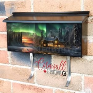Northern Lights Sky Magical Winter Scene Wall-mounted Townhouse Mailbox Cover