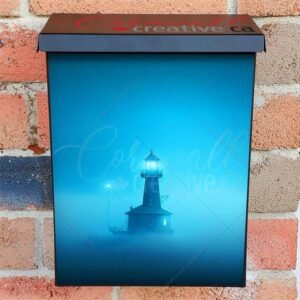 Mystical Lighthouse Smoky Foggy Land Colonial Mailbox Cover
