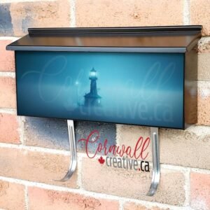 Mystical Lighthouse Smoky Foggy Land Wall-mounted Townhouse Mailbox Cover