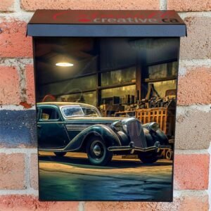 Luxury Veteran Car In Garage in the Garage Colonial Mailbox Cover