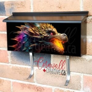 Colorful Head Of A Dragon Breathing Fire Wall-mounted Townhouse Mailbox Cover