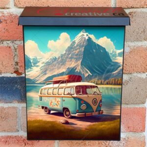 Going On Vacation In A Van By A Beautiful Lake Colonial Mailbox Cover