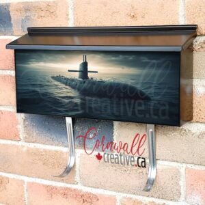 Military Nuclear Submarine Floating In The Middle of the Ocean Wall-mounted Townhouse Mailbox Cover