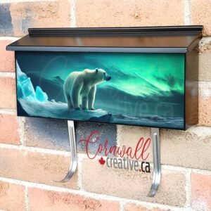Lonely White Polar Bear On Iceberg Wall-mounted Townhouse Mailbox Cover