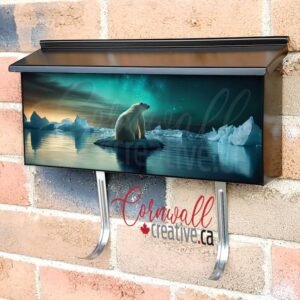 Lonely White Polar Bear On a Floating Iceberg Wall-mounted Townhouse Mailbox Cover