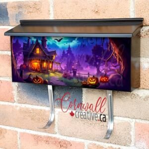 Crazy Halloween Carved Pumpkins Scary Characters And Bats Wall-mounted Townhouse Mailbox Cover