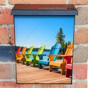 Colorful Muskoka Chairs For People To Relax on a Deck Colonial Mailbox Cover